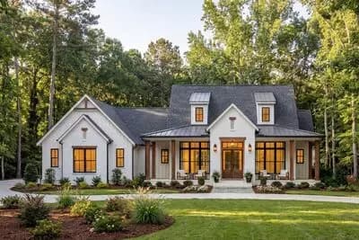 Spacious Modern Farmhouse House Plan with 3 Bedrooms and Outdoor Kitchen