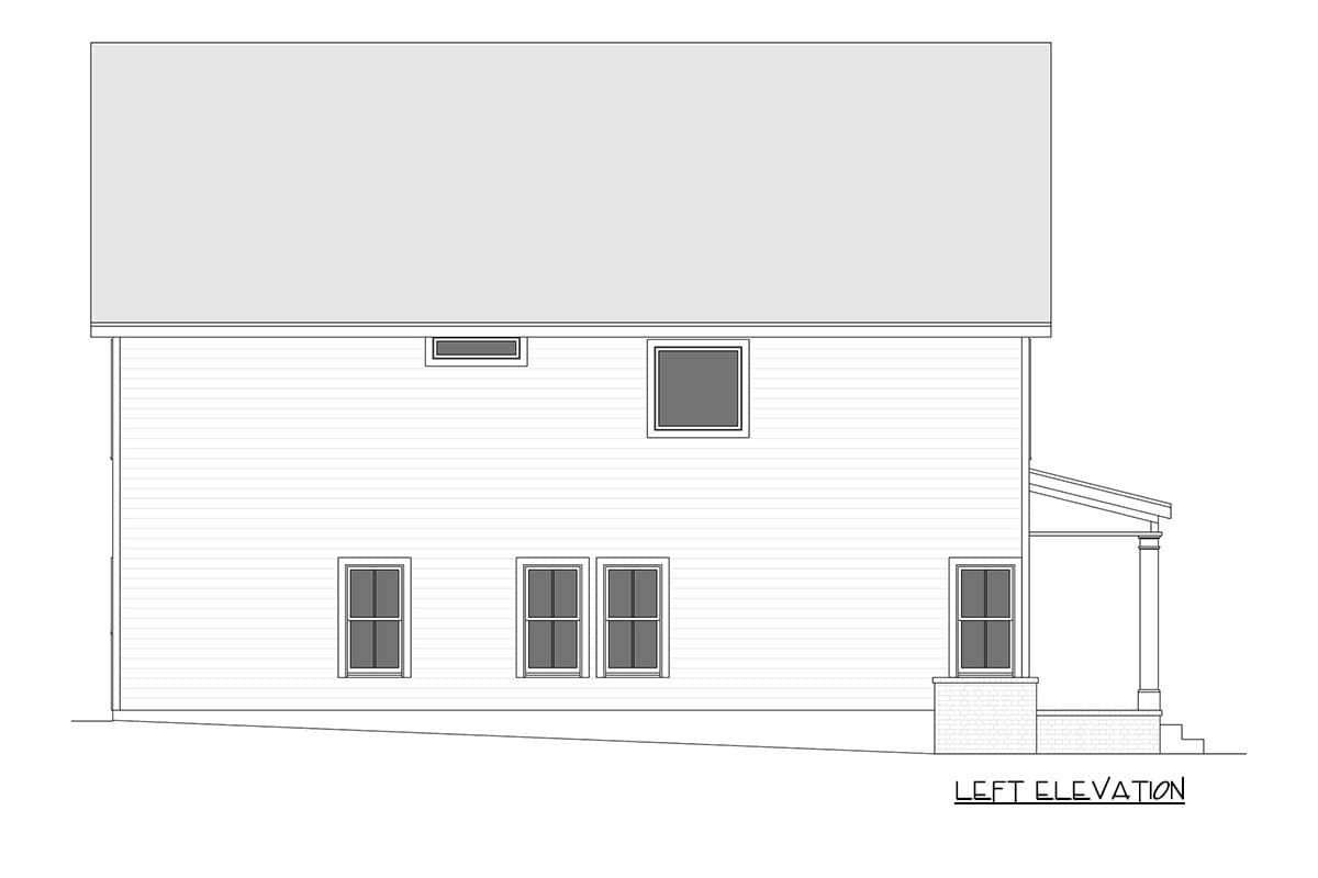Plan 750034LDG: Farmhouse House Plan with Upstairs Master Suite and 2-Car Garage - Image #5 - Craftsman, Farmhouse