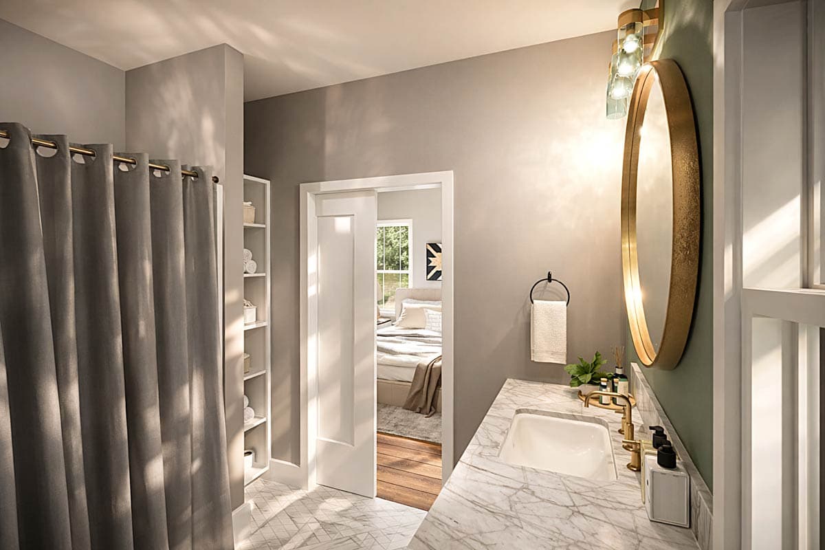 Plan 25078DH:  Country Ranch House Plan with 3 Split Bedrooms - Image #8 - Country, Ranch, Traditional