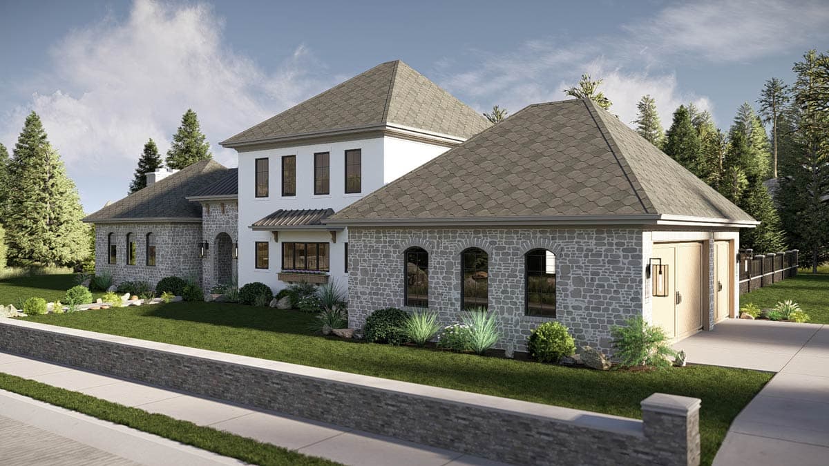 Plan 623614DJ: Luxury French Country House Plan with 4 Bedrooms and 3 Car Garage - Image #9 - European, French Country