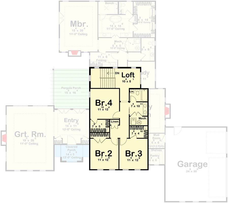 Plan 623614DJ: Luxury French Country House Plan with 4 Bedrooms and 3 Car Garage - Floor Plan - 2nd Floor - European, French Country