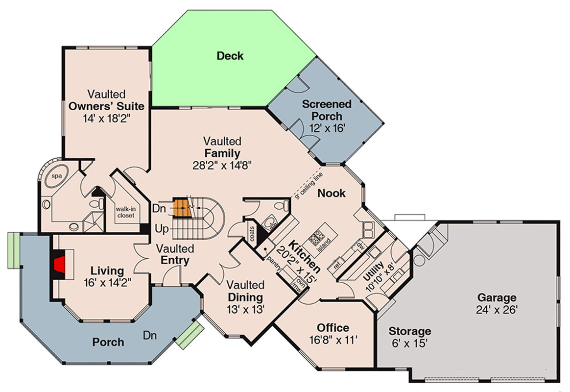 Plan 720176DA: Classic Country Farmhouse House Plan with Wrap Around Porch - Floor Plan - Main Level - Country, Farmhouse, Traditional