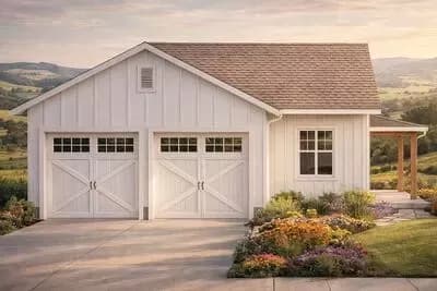 Versatile Farmhouse Garage with Recreation Room Plan