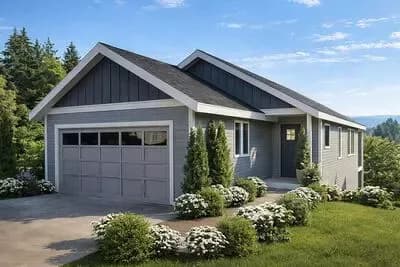 Craftsman Cottage House Plan with Split Bedroom Layout