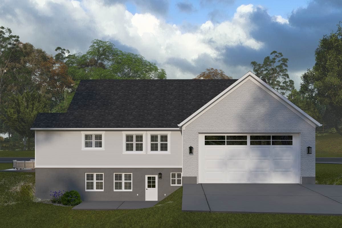 Plan 61737UT: Craftsman Farmhouse House Plan with Vaulted Living and Rear Garage - Image #8 - Craftsman, Farmhouse, Traditional