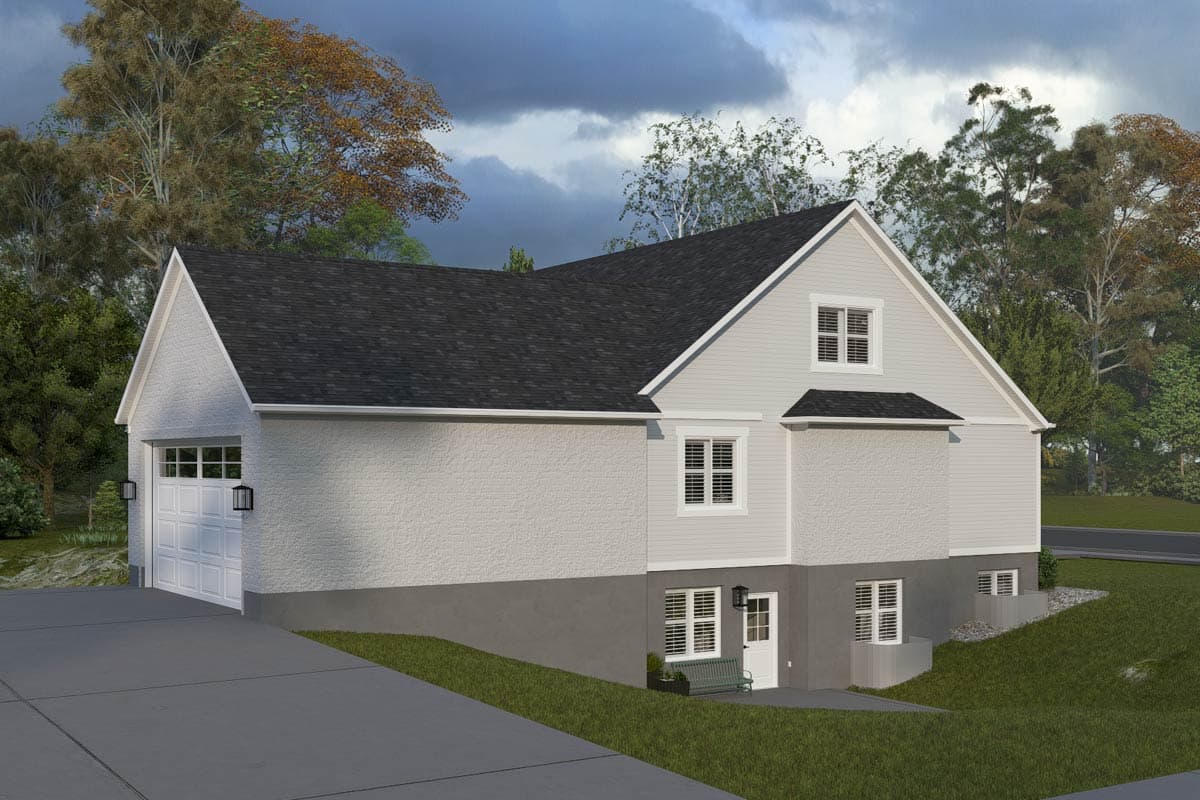 Plan 61737UT: Craftsman Farmhouse House Plan with Vaulted Living and Rear Garage - Image #7 - Craftsman, Farmhouse, Traditional