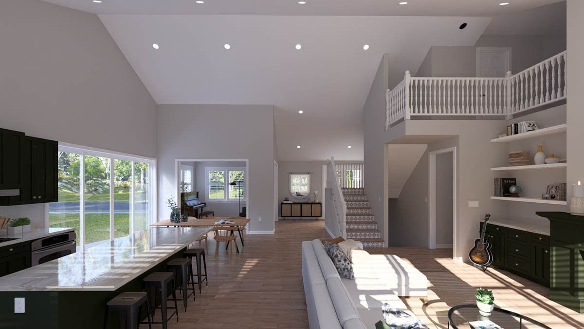 Plan 61737UT: Craftsman Farmhouse House Plan with Vaulted Living and Rear Garage - Image #19 - Craftsman, Farmhouse, Traditional