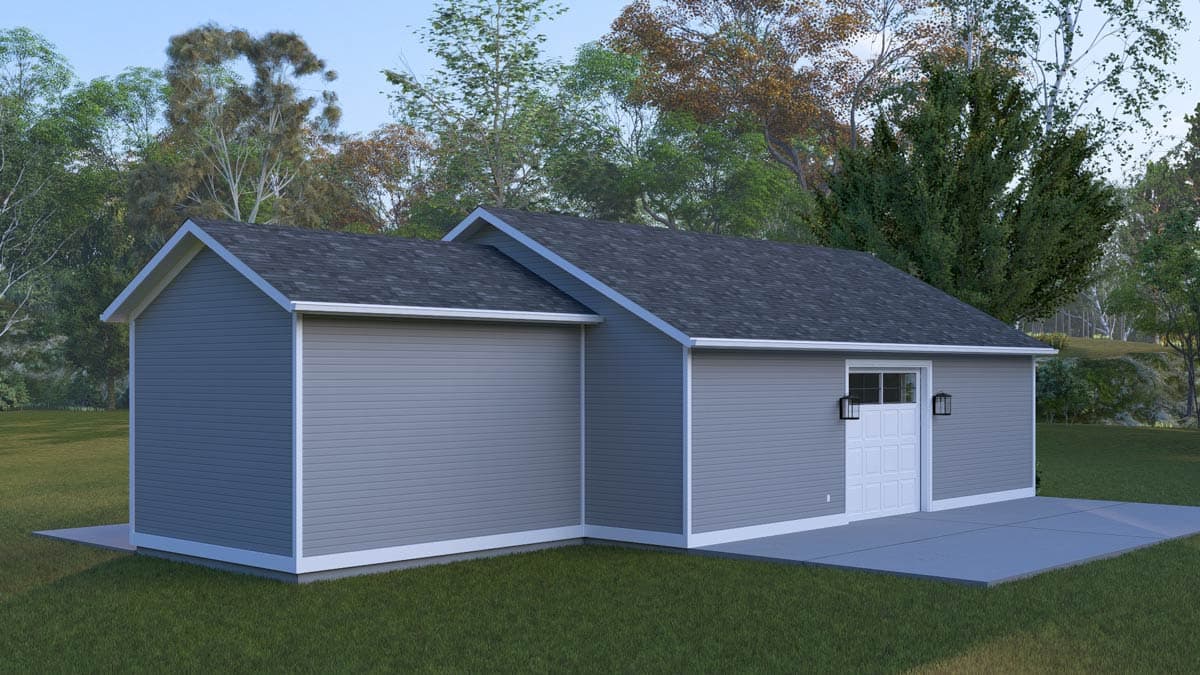 Plan 61738UT: Traditional Three-Car Garage House Plan with Workshop or Rec Room - Image #7 - Traditional