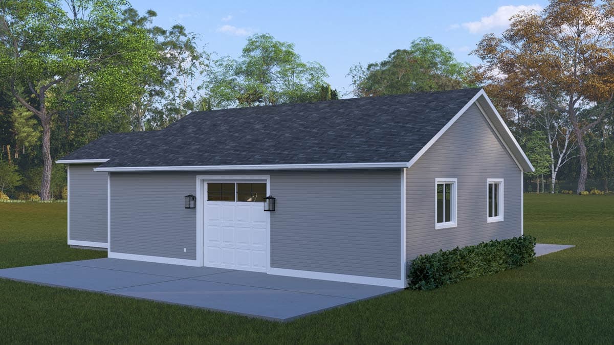 Plan 61738UT: Traditional Three-Car Garage House Plan with Workshop or Rec Room - Image #8 - Traditional