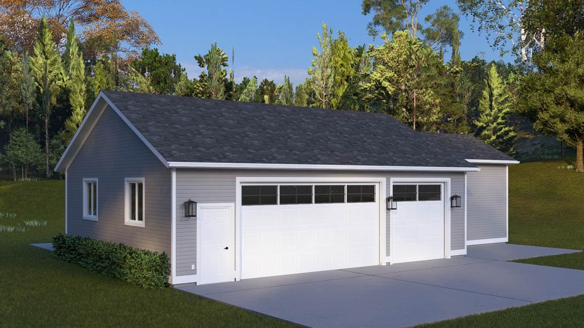 Plan 61738UT: Traditional Three-Car Garage House Plan with Workshop or Rec Room - Image #9 - Traditional