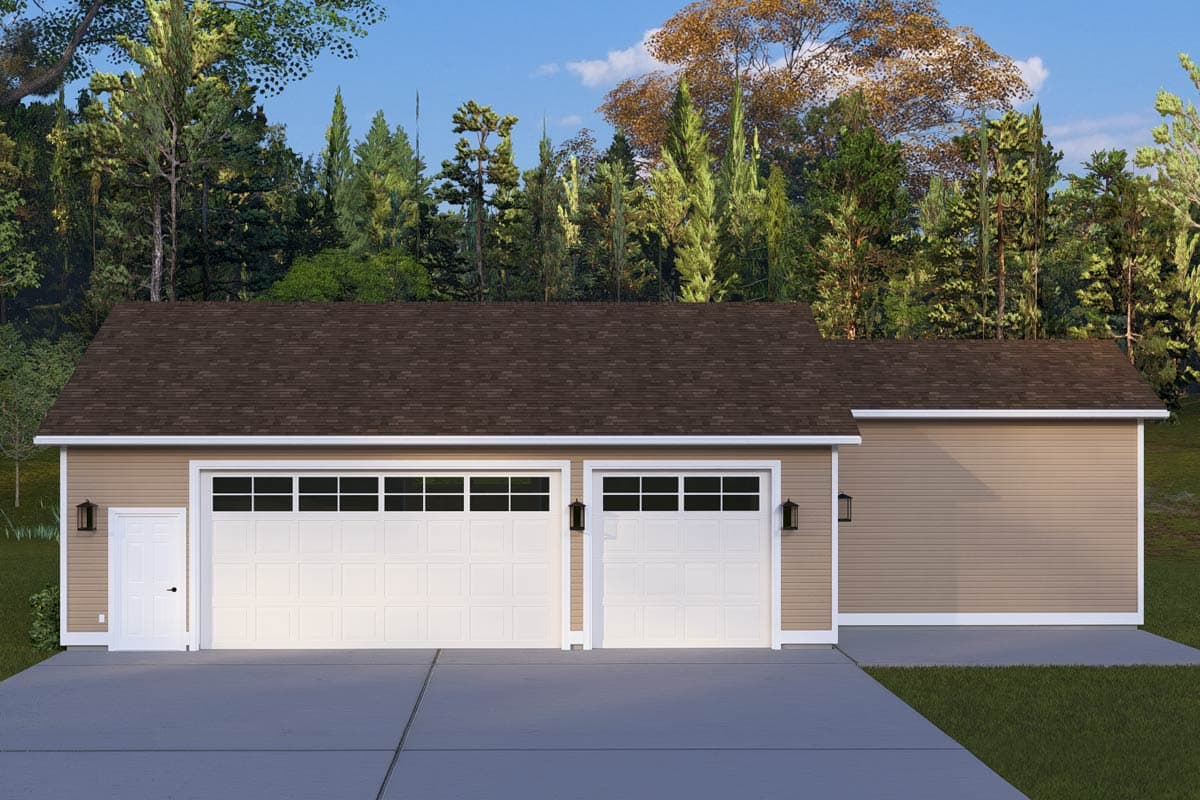 Plan 61738UT: Traditional Three-Car Garage House Plan with Workshop or Rec Room - Image #10 - Traditional