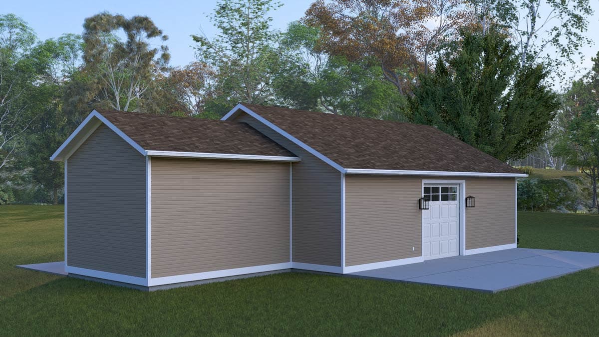 Plan 61738UT: Traditional Three-Car Garage House Plan with Workshop or Rec Room - Image #12 - Traditional