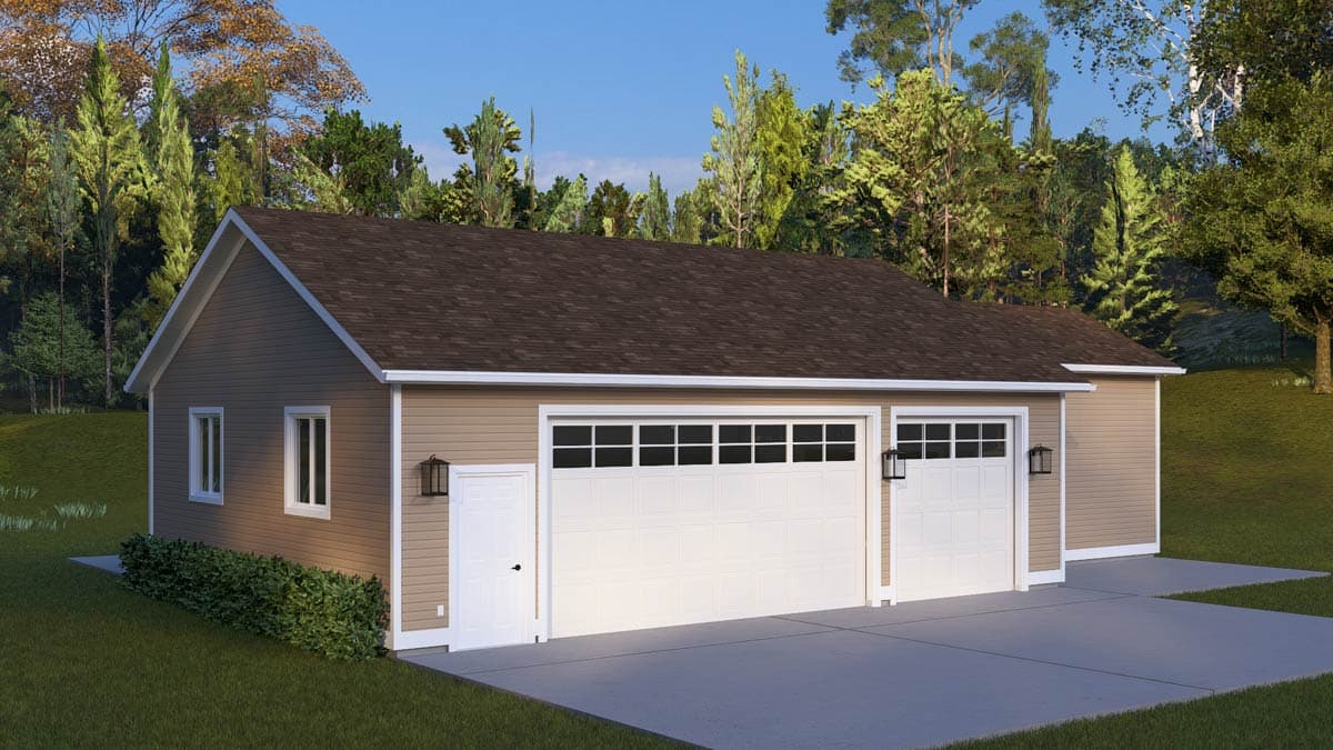 Plan 61738UT: Traditional Three-Car Garage House Plan with Workshop or Rec Room - Image #15 - Traditional