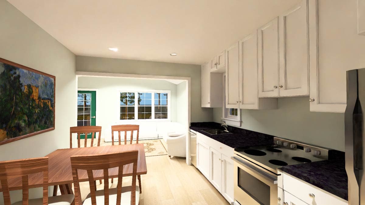 Plan 52536WM: Compact Country House Plan with Open Living and Private Bedroom - Image #12 - Country, Traditional