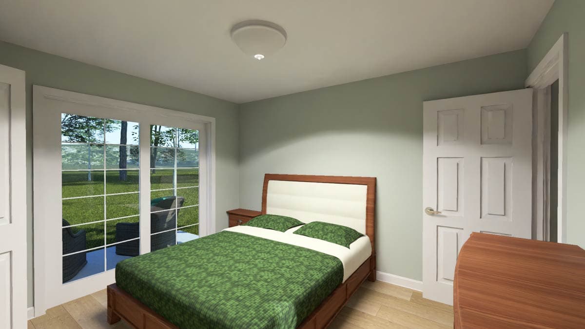 Plan 52536WM: Compact Country House Plan with Open Living and Private Bedroom - Image #13 - Country, Traditional