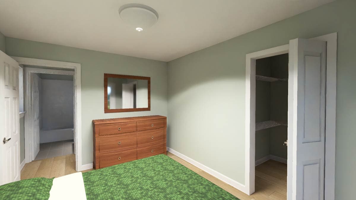 Plan 52536WM: Compact Country House Plan with Open Living and Private Bedroom - Image #15 - Country, Traditional