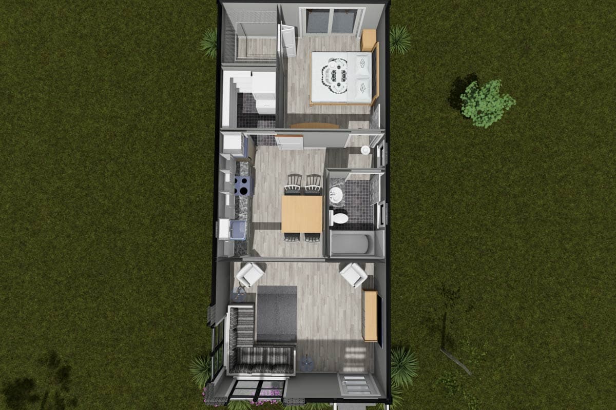 Plan 52537WM: Compact Modern House Plan with Efficient Layout and Private Retreat - Image #8 - Contemporary, Modern