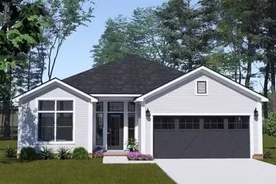 Country Ranch House Plan with Split Bedrooms and Walk in Pantry