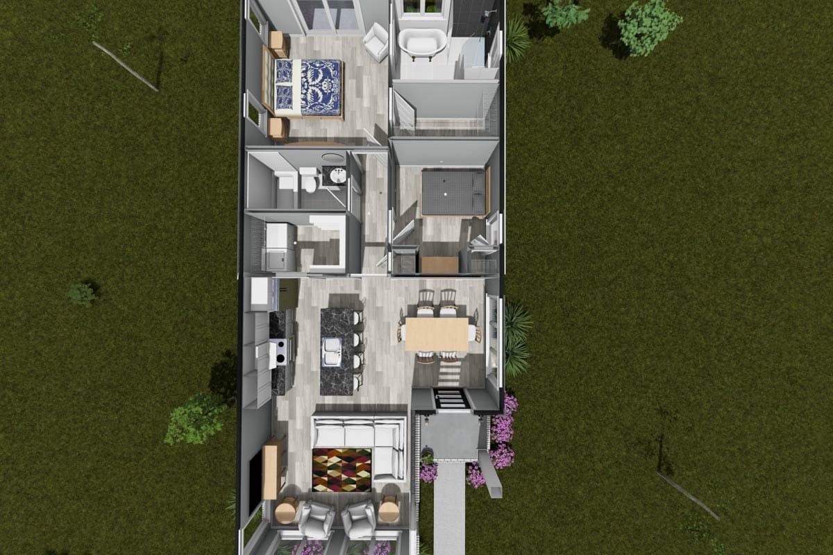 Plan 52542WM: Contemporary Modern House Plan with Open Flow and Pantry Storage - Image #9 - Contemporary, Modern