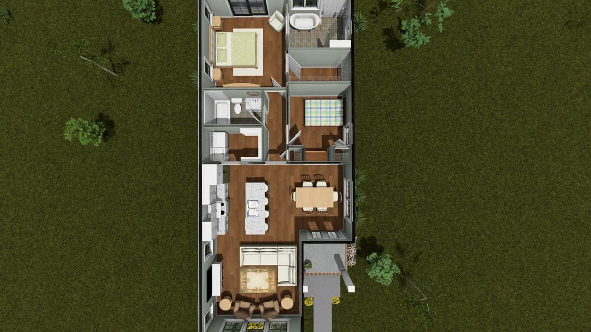 Plan 52543WM: Country Ranch House Plan with Walk-In Pantry and Front Porch - Image #8 - Country, Ranch, Traditional