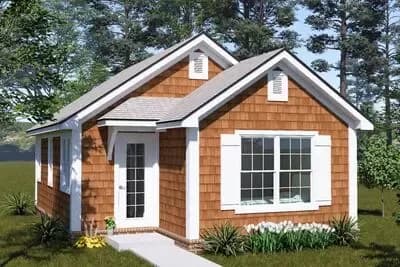 Charming Cottage House Plan with Compact Layout and Bright Living
