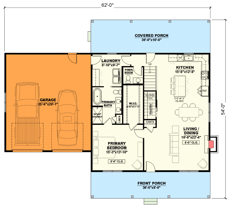 Plan 810060RBT: Modern Farmhouse House Plan with Spacious Loft and Custom Bonus Room - Floor Plan - Main Level with Front Garage (Paid Option $) - Farmhouse, Modern Farmhouse, New American, Southern, Traditional