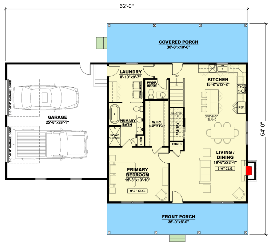 Plan 810060RBT: Modern Farmhouse House Plan with Spacious Loft and Custom Bonus Room - Floor Plan - Main Level - Farmhouse, Modern Farmhouse, New American, Southern, Traditional