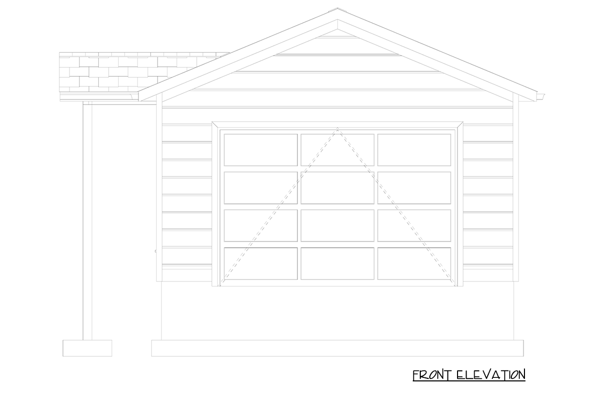 Plan 61739UT: Traditional One Car Detached Garage House Plan with Side Porch - Image #7 - Traditional