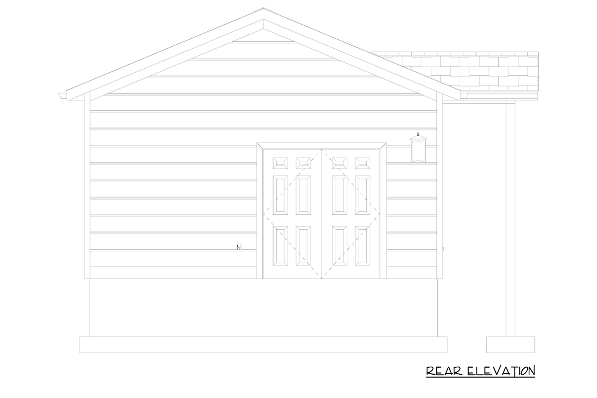 Plan 61739UT: Traditional One Car Detached Garage House Plan with Side Porch - Image #9 - Traditional