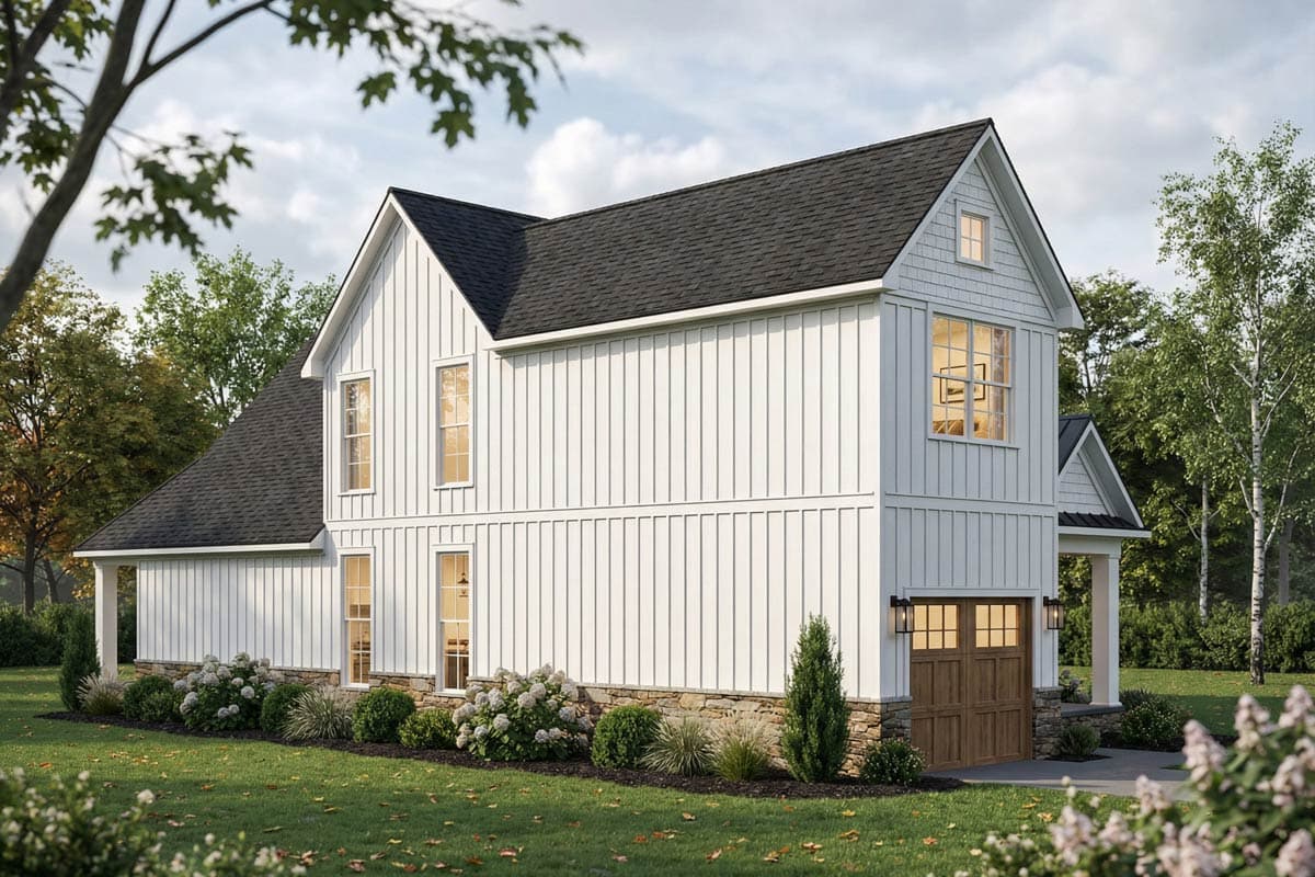 Plan 70963MK: Modern Farmhouse House Plan with Loft, Bonus Room, and Rear Porch - Image #10 - Farmhouse