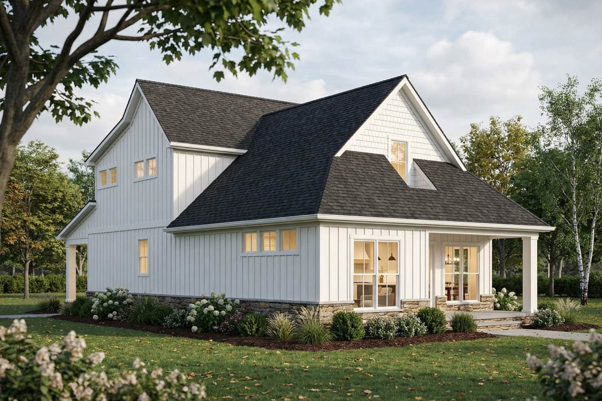 Plan 70963MK: Modern Farmhouse House Plan with Loft, Bonus Room, and Rear Porch - Image #11 - Farmhouse