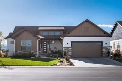 Craftsman Mountain House Plan with Two or Three Bedrooms and Three Car Garage