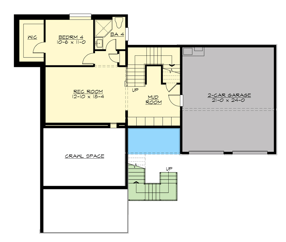 Plan 230013JD: Sleek Modern Contemporary  House Plan with 4 Beds and Multi-Level Decks - Floor Plan - Lower Level - Contemporary, Modern, Mountain