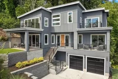 Sleek Modern Contemporary  House Plan with 4 Beds and Multi-Level Decks
