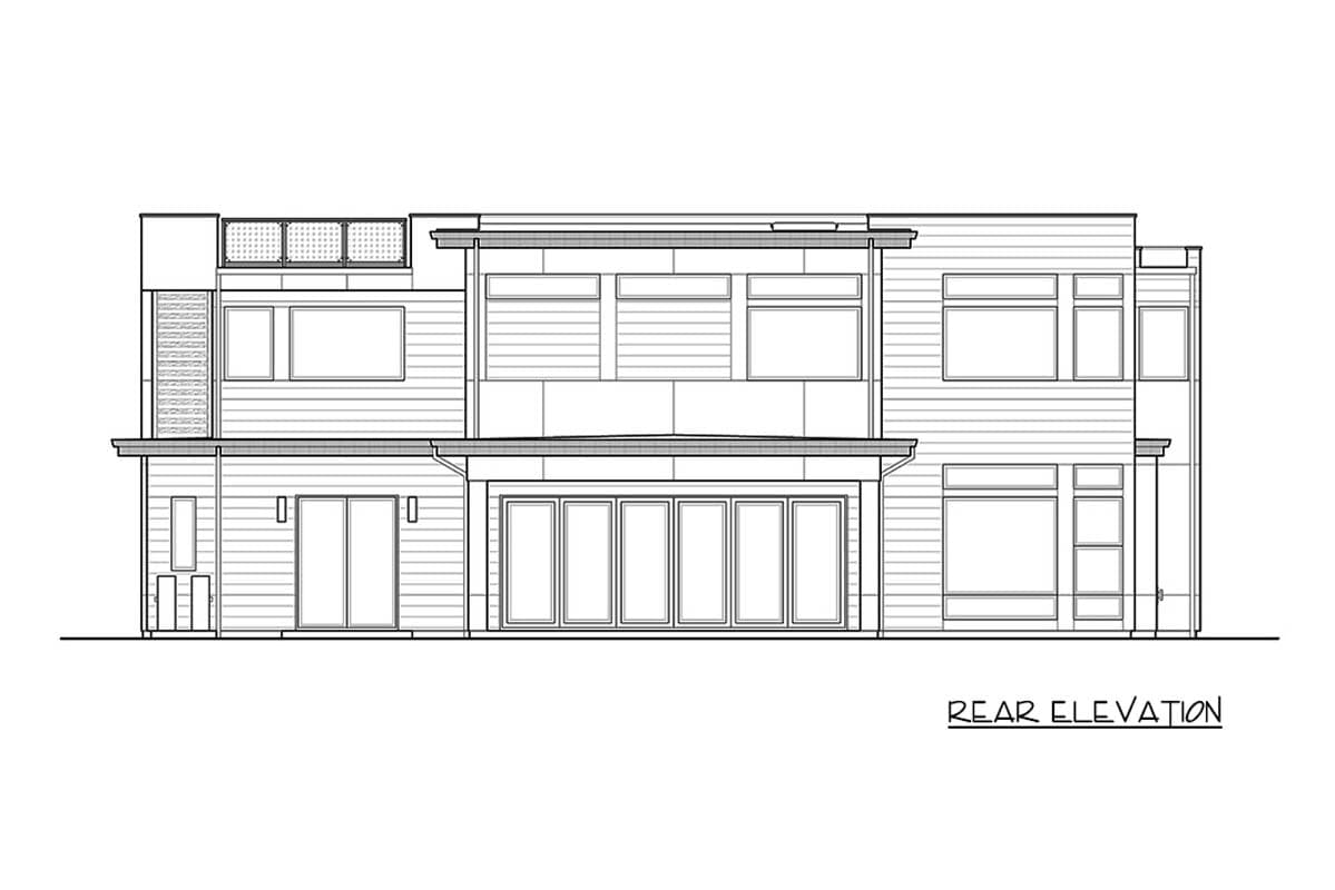 Plan 230014JD: Modern 5 Bedroom House Plan with 4 Baths and Roof Deck - Image #6 - Contemporary, Modern, Northwest