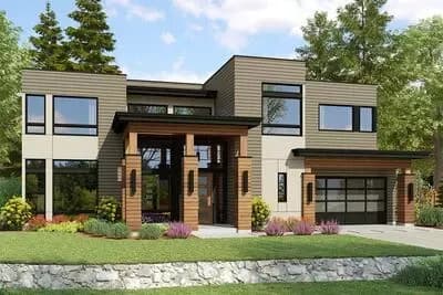 Modern 5 Bedroom House Plan with 4 Baths and Roof Deck