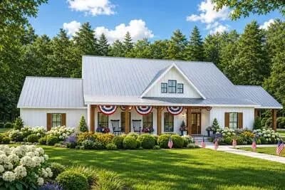 3-Bed Modern Farmhouse Plan with Carport and Multi-Generational Flexibility