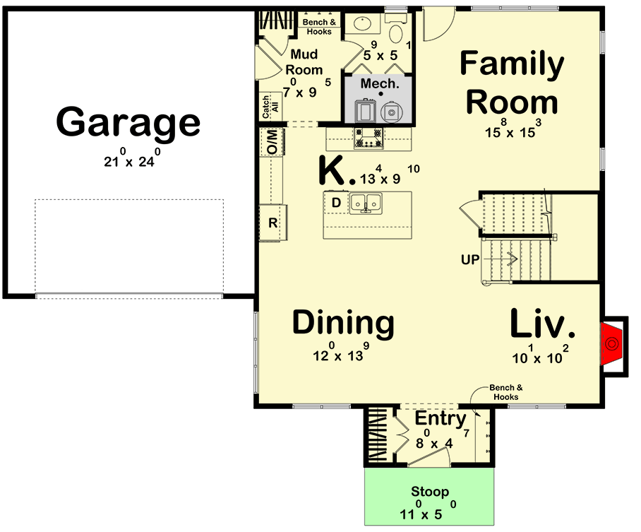 Plan 623616DJ: Elegant French Country House Plan with 3 Bedrooms and Optional Lower Level - Floor Plan - Main Level - Slab/Crawl Option - European, French Country