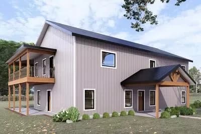 Modern Barndominium House Plan with 4 Beds and 3 Baths - 2995 sq ft