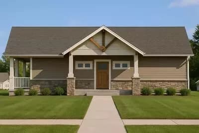 Mountain Craftsman House Plan with Flexible Bedrooms and Wrap-Around Porch