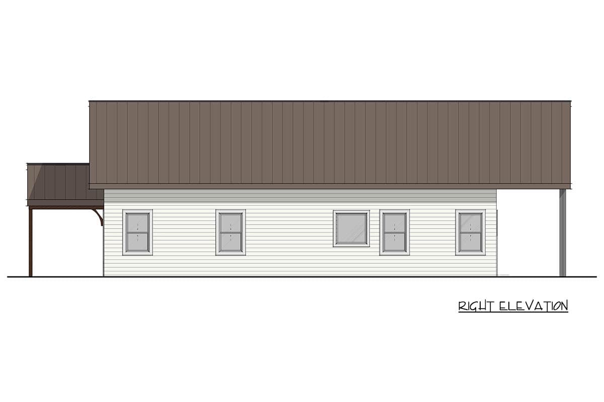 Plan 405124FDC: Barndominium House Plan with 3 Bedrooms and Vaulted Great Room - Image #7 - Barndominium