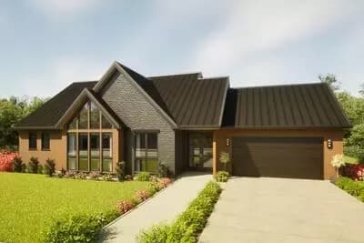 Sleek Contemporary Farmhouse House Plan with 3 Beds and 2-Car Garage