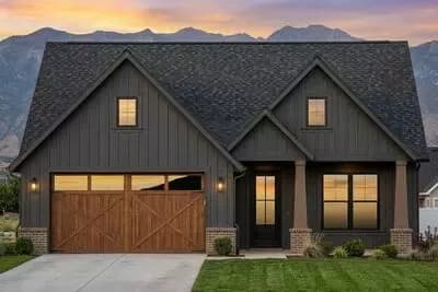 3-Bed Modern Farmhouse Cottage Plan with 2-Car Garage and Vaulted Family Room