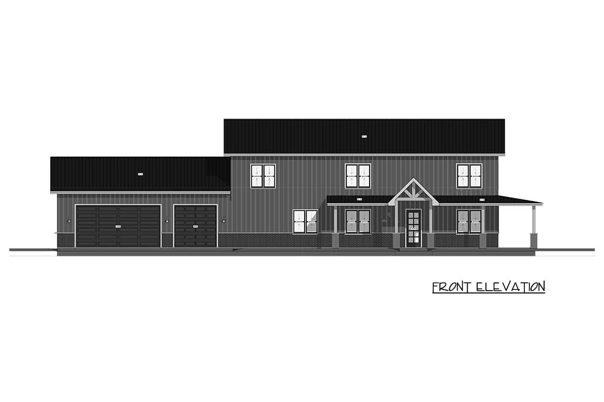 Plan 850025PKE: 5-Bedroom Barndominium House Plan with 3-Car Garage and Wrap-Around Porch - Image #12 - Barndominium