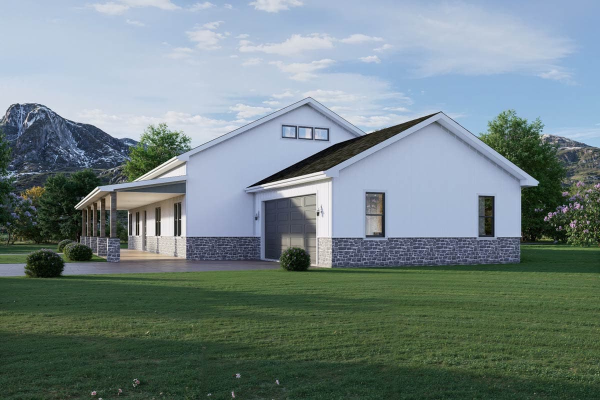Plan 850026PKE: Modern Barndominium House Plan with 3 Beds, Home Office, and Bonus Room - Image #7 - Barndominium