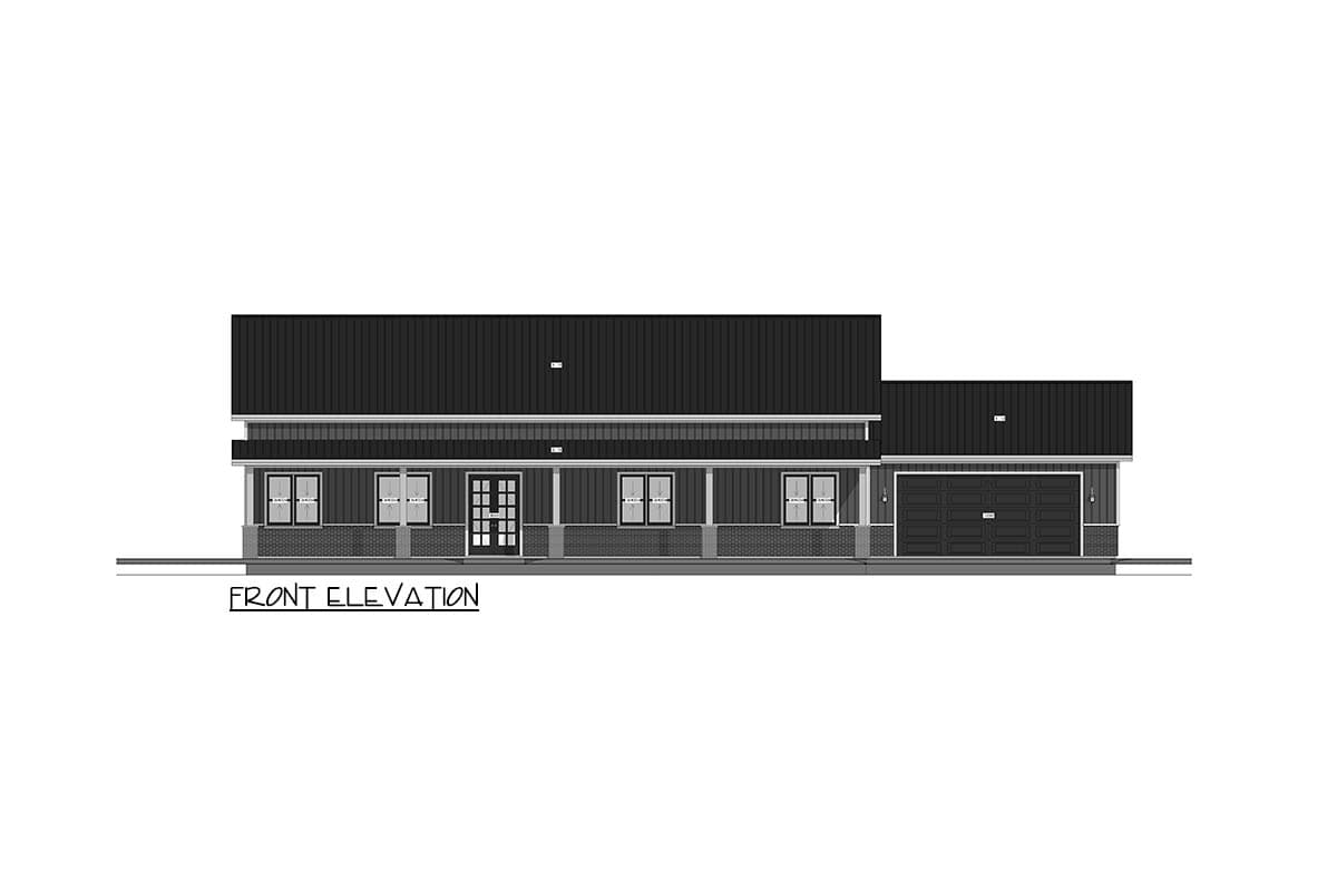 Plan 850026PKE: Modern Barndominium House Plan with 3 Beds, Home Office, and Bonus Room - Image #12 - Barndominium