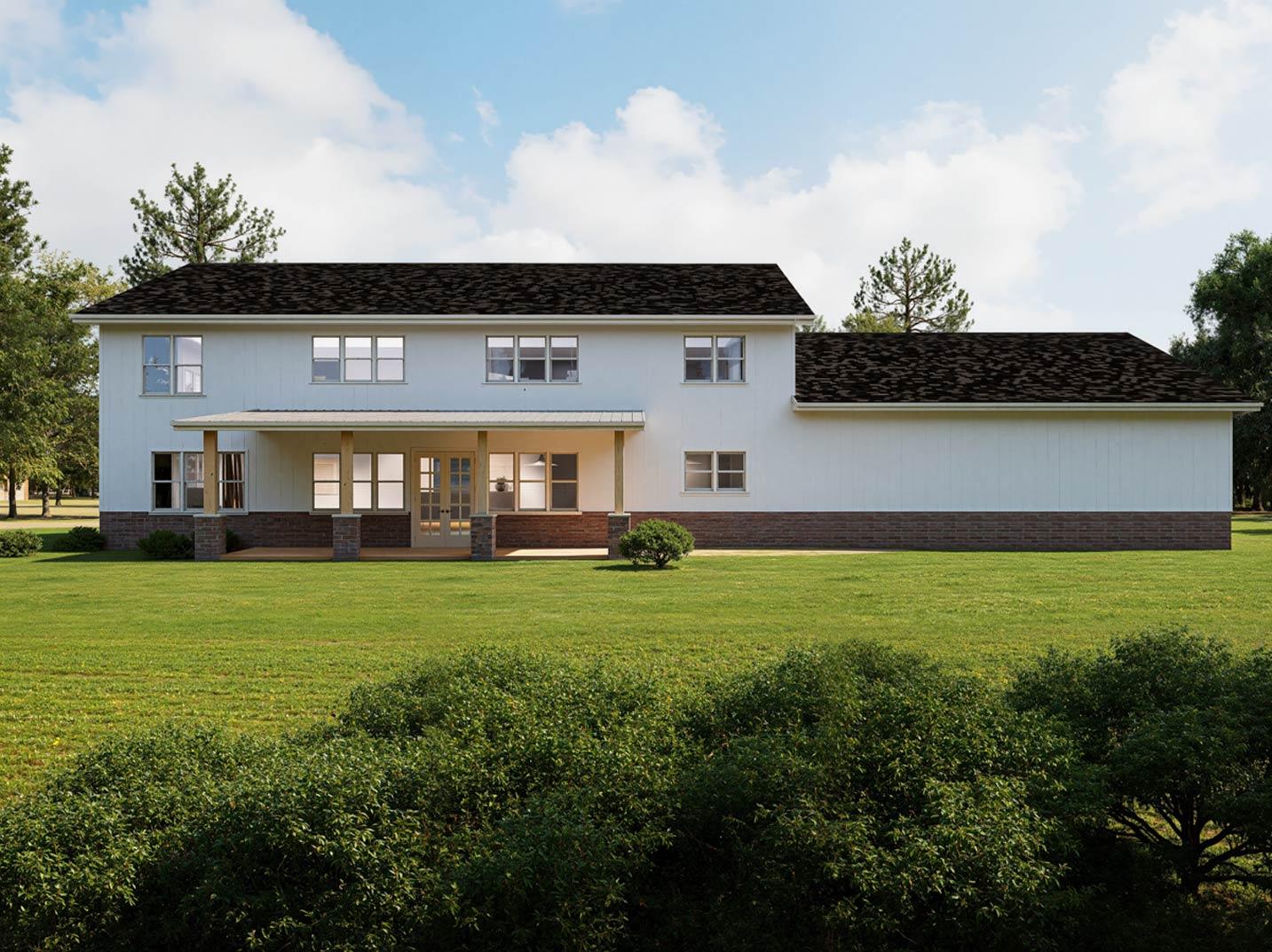 Plan 850027PKE: Modern Barndominium House Plan with 5 Beds and 3-Car Garage - Image #2 - Barndominium