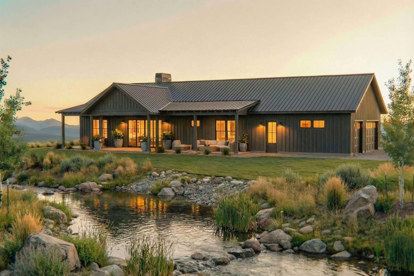 Plan 470318REY: Country House Plan with 3 Beds, Office, and 3-Car Garage - Image #2 - Barndominium, Country, Ranch
