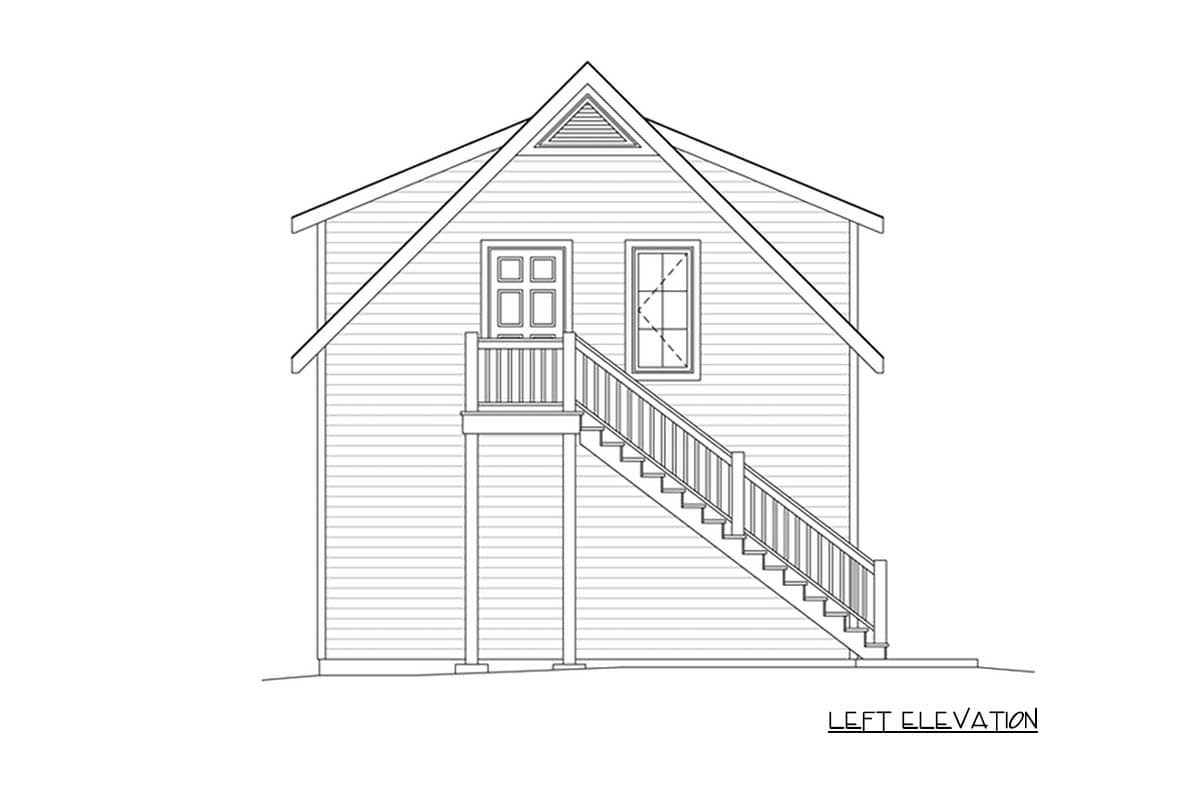 Plan 22193SL: One-Bedroom Carriage House Plan with 2-Car Garage - Image #2 - Craftsman