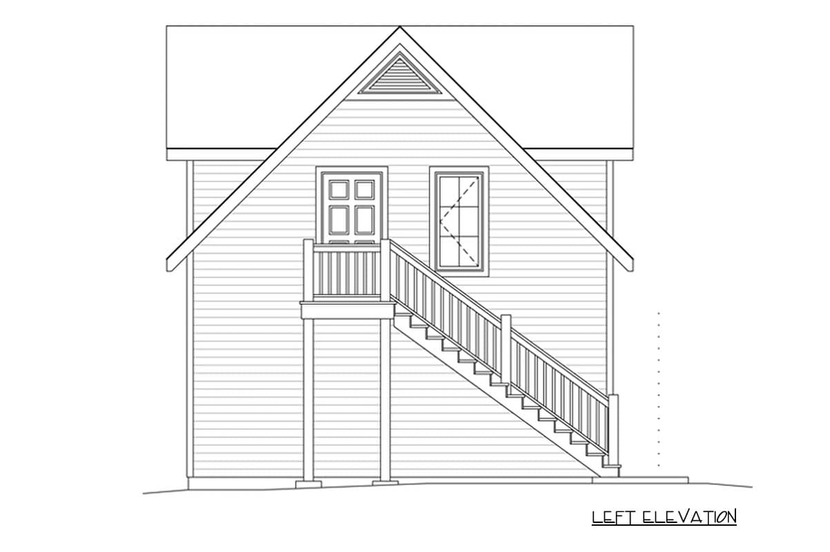 Plan 22194SL: Versatile 1-Bedroom Carriage House Plan with 2-Car Garage Space - Image #2